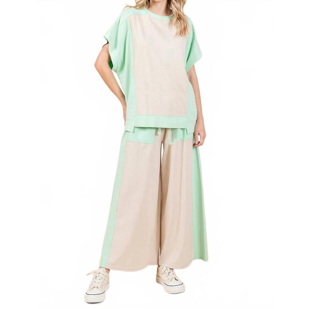 NEW MITTOSHOP mint short sleeve crew neck top in green